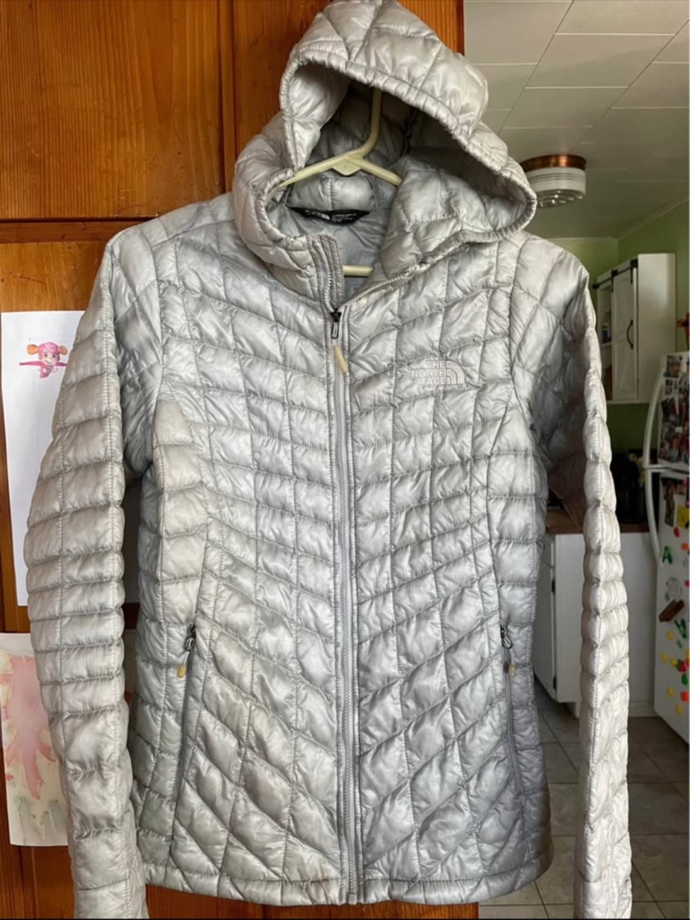 The North Face Women's Silver Quilted Hooded Puffer Jacket